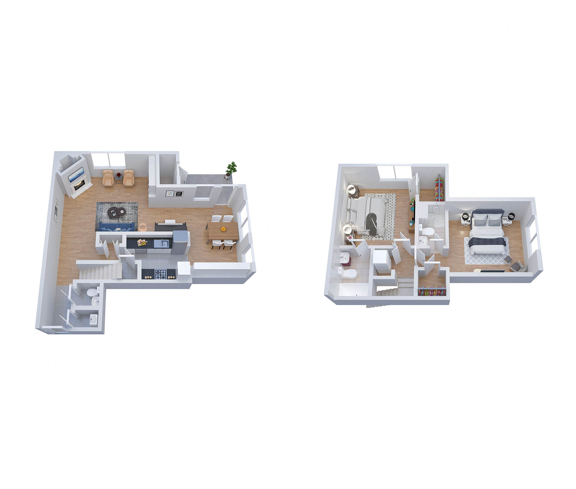 Floor plan for 2 beds, 2.5 baths, 1179 sqft